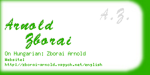 arnold zborai business card